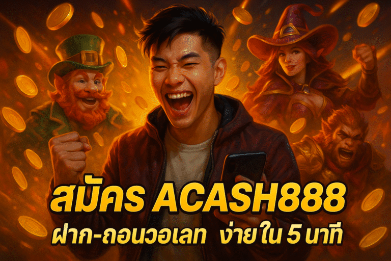 สมัคร ACASH888 ฝาก-ถอนวอเลท ง่ายใน 5 นาที